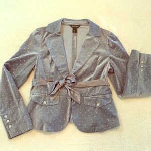 Gray velvet White House Black Market Jacket
